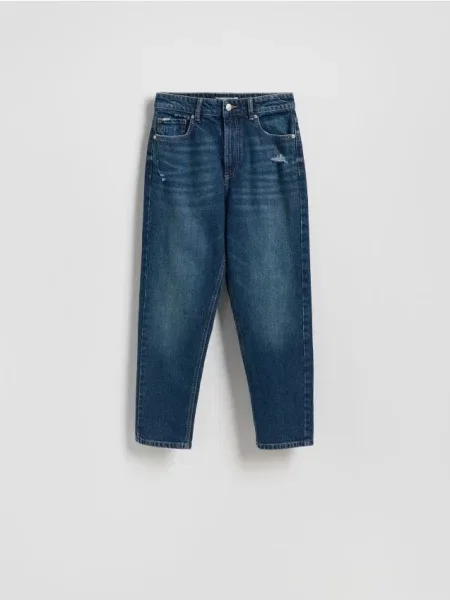 Reserved Jeansy mom fit granatowy