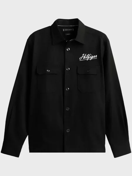 Рубашка Tommy Hilfiger в елочку черная