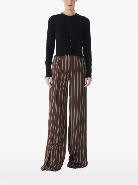 Cardigan Jason Wu Collection din lână merinos cu dungi negru