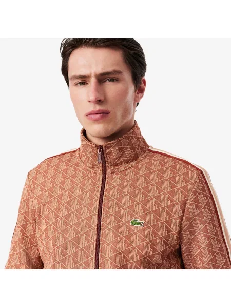 Lacoste Żakardowa Bluza Dresowa Paris Zapinana Na brązowy