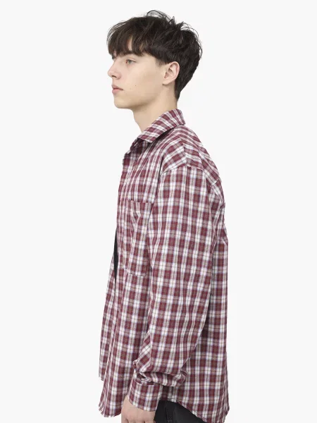 Сорочка повсякденна YUKI бавовна/вовна червоний