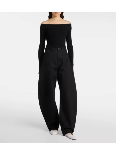 Balerini Alaïa din piele alb