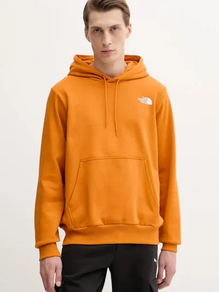Pulover The North Face Simple Dome s kapuco oranžna