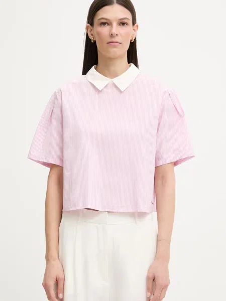 Marc O'Polo bluză tip cămașă pentru femei din roz