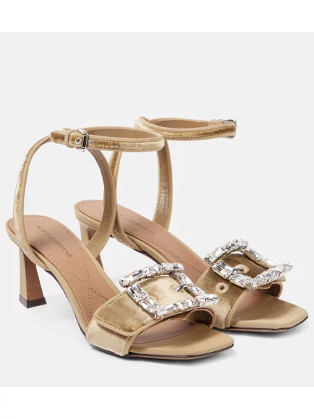 Sandale Dolce&gabbana de catifea bej