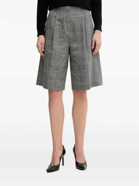 Pantaloni scurți Benetton în carouri gri