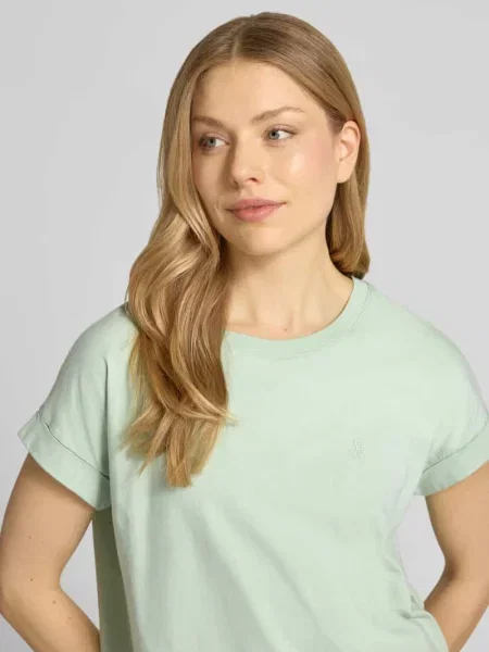 T-shirt o luźnym kroju z czystej bawełny model DAARA' Armedangels miętowa