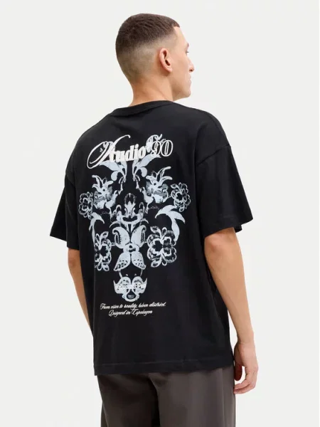 JACK & JONES Majica JORMONTAUK / bijela crna