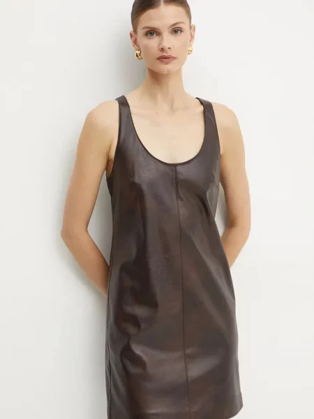 Pinko sukienka mini prosta brązowy