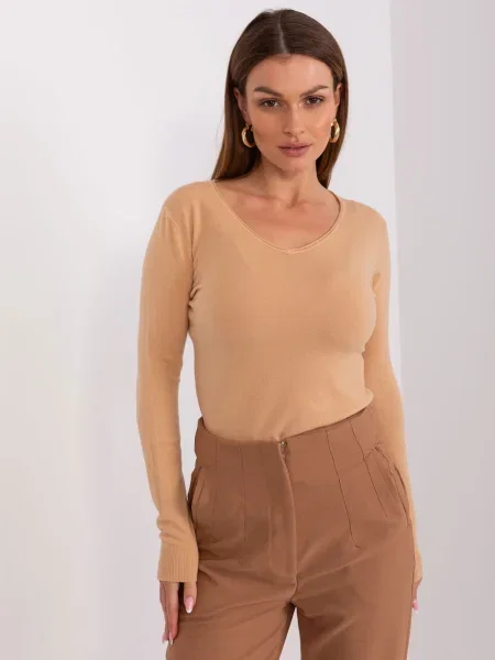 Pulover Fashionhunters cu decolteu în V