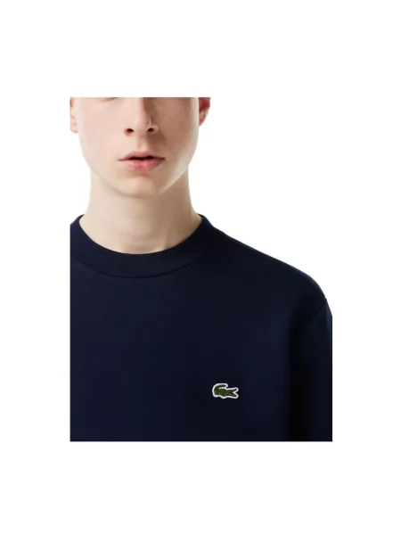 Dzianinowa bluza Lacoste z logo niebieska