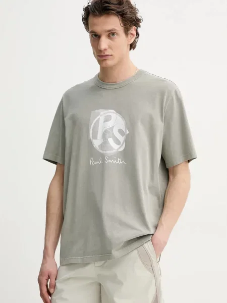 PS Paul Smith tricou din barbati cu imprimeu gri