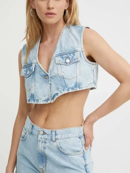 Дънков елек K+LUSHA с едно копче KLGAIA синьо