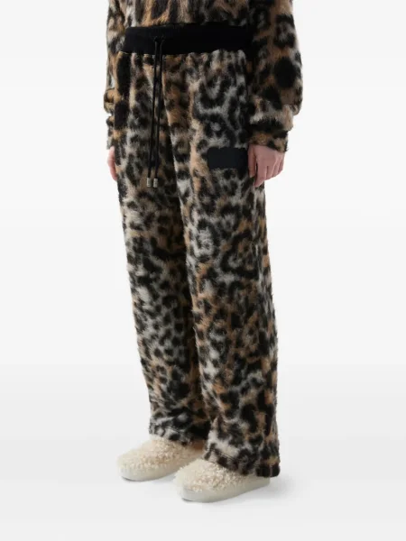 Pantaloni Gcds cu imagine cu model leopard cu cordon maro