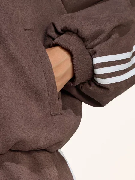 Semišová běžecká bunda Adidas Originals hnědá