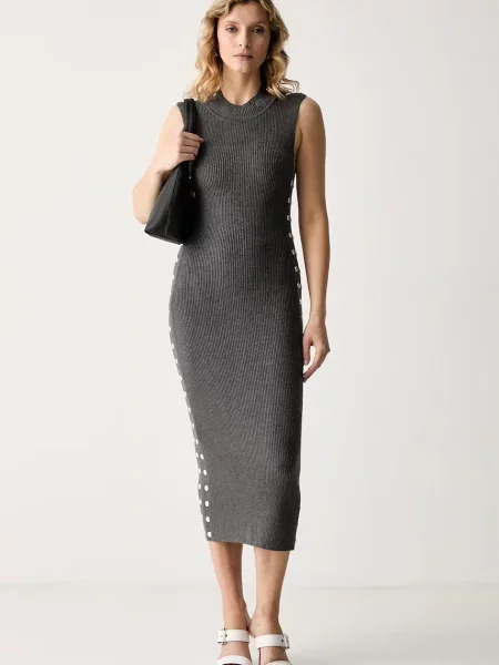 Karl Lagerfeld rochie cu vâscoză gri