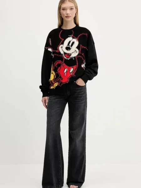 Кофта Desigual HELLO MICKEY візерунок чорний