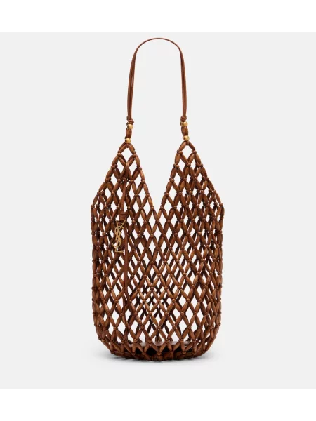 Geantă Saint Laurent cu mărgele maro
