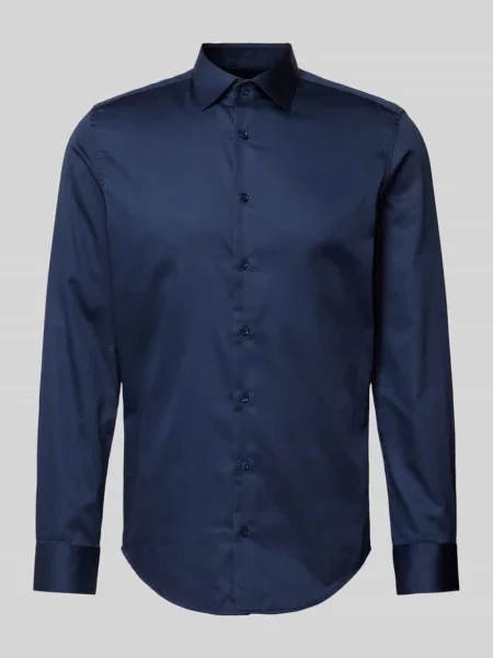 Koszula biznesowa krój slim fit z kołnierzykiem kent z satyny Seidensticker