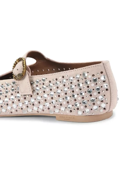 Замшевые балетки Kurt Geiger London без каблука бежевые