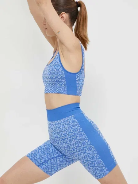 Šortky na jógu Roxy Chill Out Heart high waist modré
