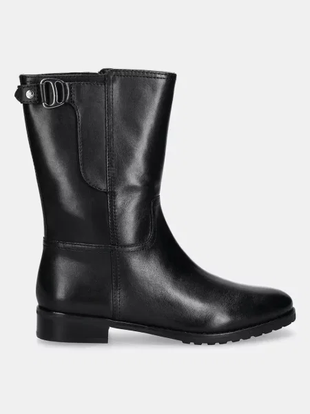 Шкіряні черевики Lauren Ralph Lauren Tasha Mid на плоскому ходу чорний