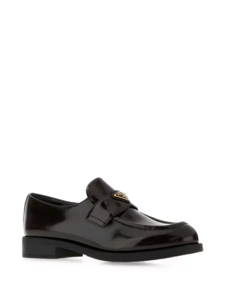 Pantofi loafer Prada din piele cu autograf negru