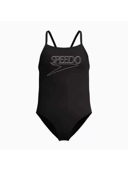 Gyerek egyrészes fürdőruha Speedo Endurance+ Logo Thinstrap anthracite. Méret: cm fekete