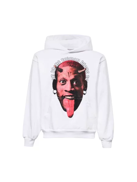 Bluza z kapturem Vlone z kapturem z nadrukiem biała