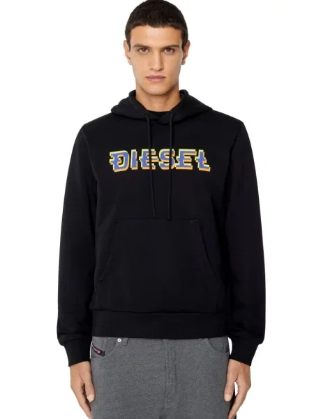 Bluza z kapturem Diesel z kapturem czarna