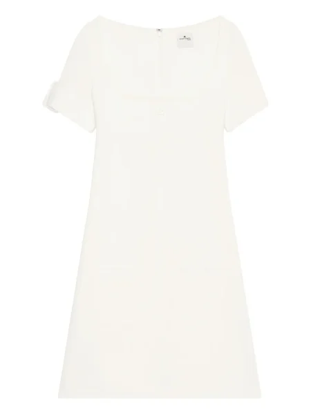 Rochie mini Courreges cu cataramă scurtă de costum alb