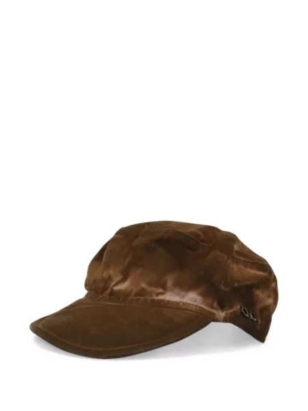 Șapcă Costume National de catifea cord maro