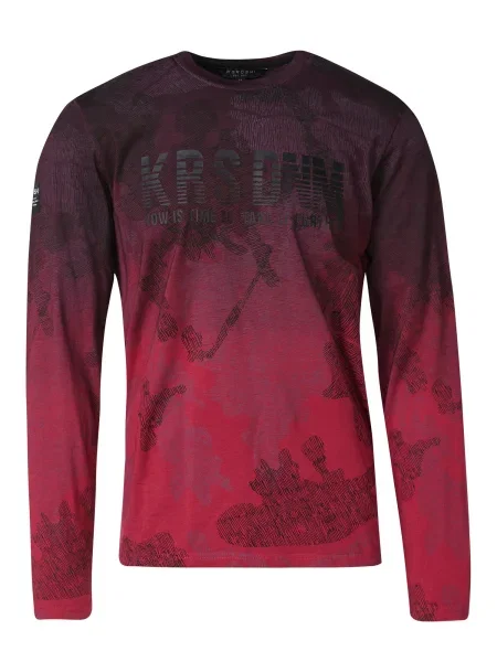 KOROSHI Tricou roșu / roșu bordeaux negru