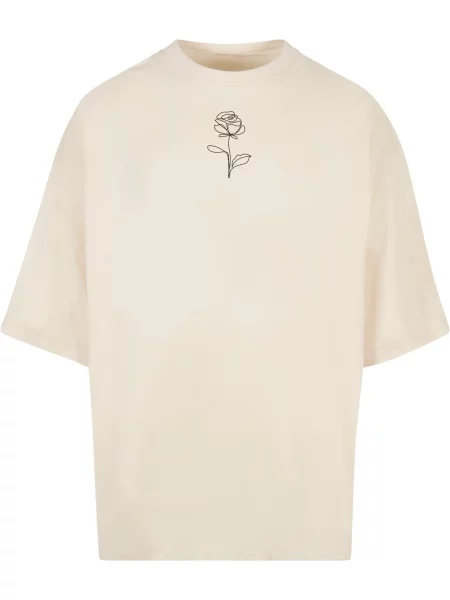 Merchcode Marškinėliai Spring Rose juoda / vilnos balta