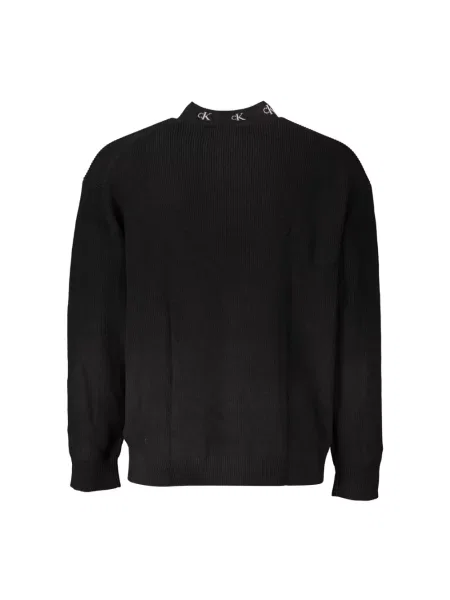 Sweter Calvin Klein z długim rękawem z dżerseju czarny