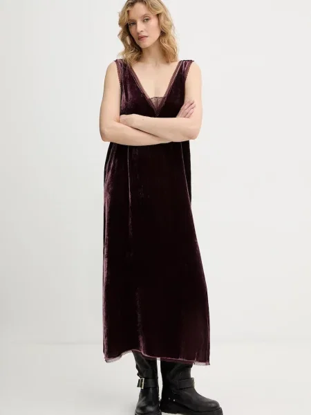 ZADIG&VOLTAIRE rochie de catifea bordo