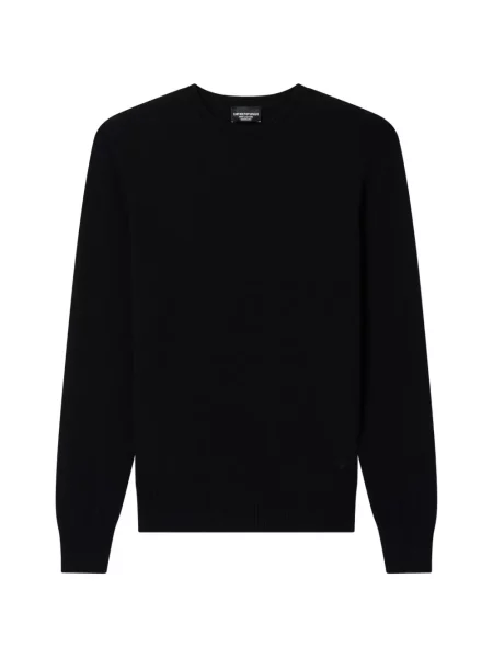 Pulover Emporio Armani din cașmir cu decolteu rotund negru