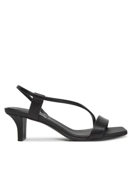 Calvin Klein Сандали Heel Sandal 50 Squared Lth черен