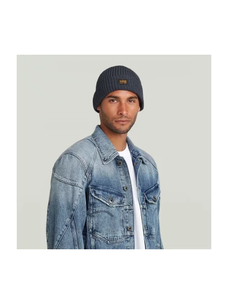 Textilní doplňky G-Star Raw ORIGINALS FISHERMAN BEANIE modrý
