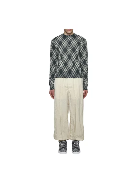 Sweter Burberry w kratę zielony