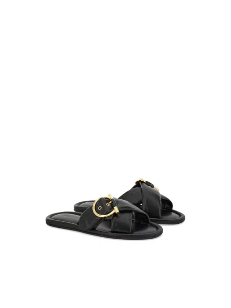 Klapki Ferragamo skórzane czarne