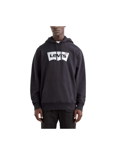 Bluza z kapturem Levi's z kapturem z nadrukiem czarna