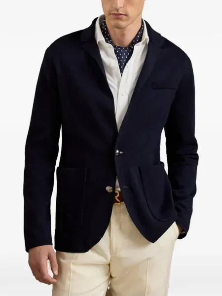 Μάλλινος μπλέιζερ Ralph Lauren Purple Label μπλε