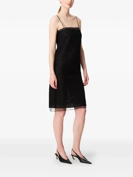 Rochie mini Another Tomorrow cu broderie negru