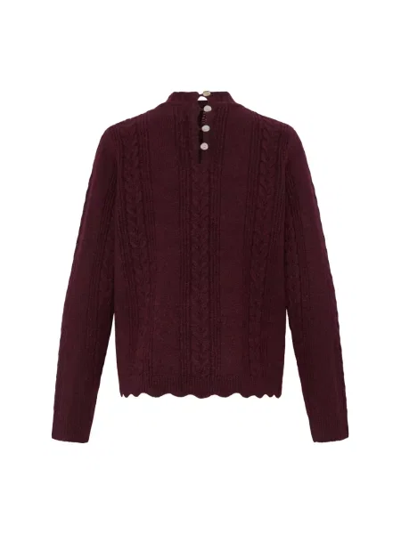 Sweter Ichi wełniany czerwony