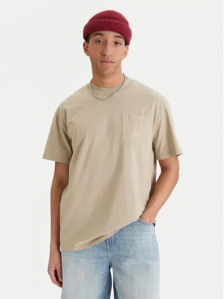 Quiksilver Marškinėliai Oxni Comfort Fit smėlio