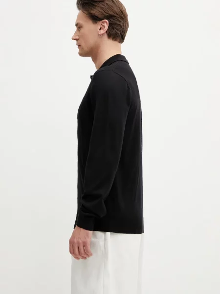 Fred Perry pulover bărbătesc cu amestec de lână negru