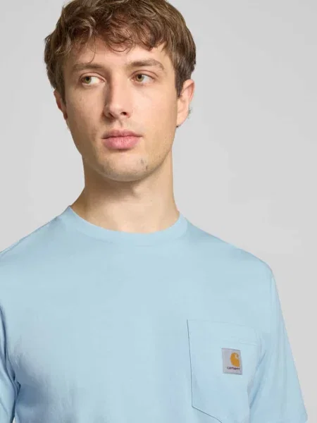 T-shirt w kroju regular fit z naszywką z logo Carhartt Work In Progress błękitna