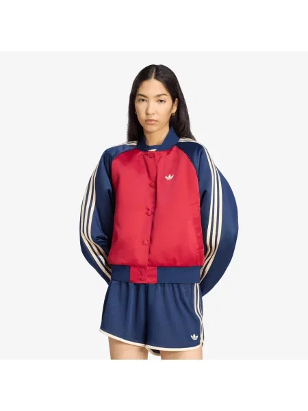 Bomber adidas Satin SST Bomber Jacket Team Victory Red/ Night Indigo/ Warm Vanilla L roșu