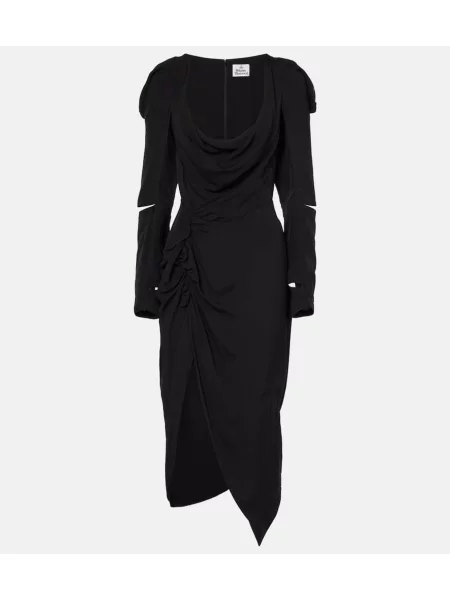 Rochie midi Vivienne Westwood drapată până la genunchi de costum negru